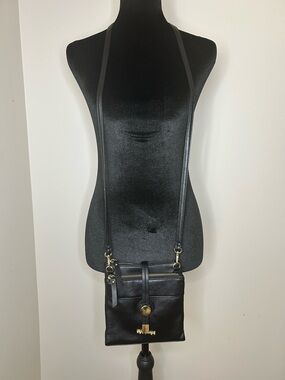 Reaction Kenneth Cole Black Crossbody Bag with Gold Hardware